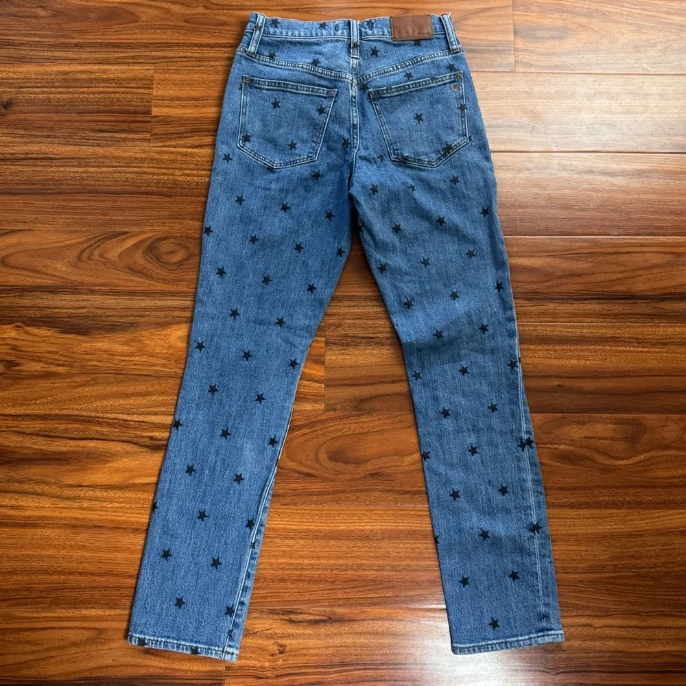 Madewell The High Rise Slim Boy Jean Starry Night Stars Denim Jeans Size 23 - Picture 8 of 8